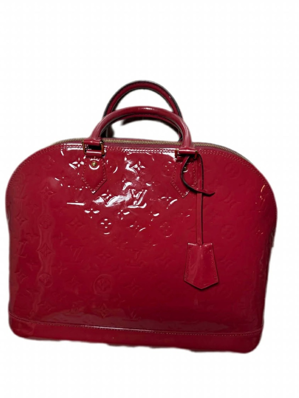 Louis Vuitton Cherry Red Vernis Alma bag purse.like new with certificate